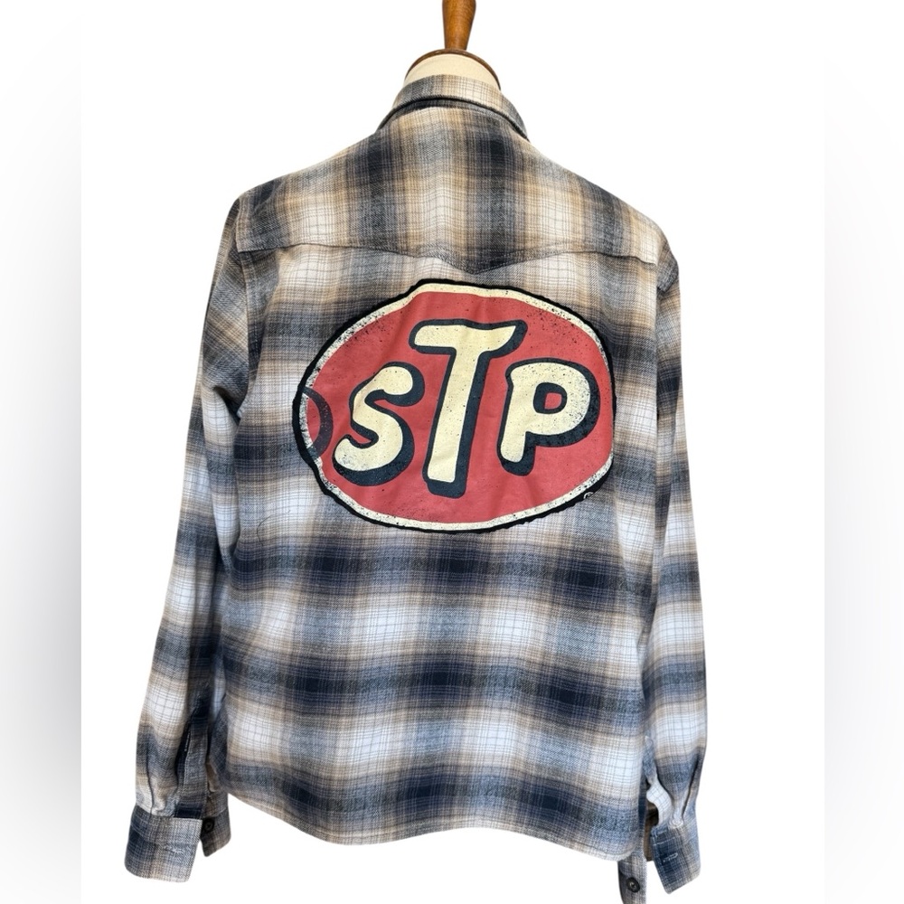 Upcycled STP Plaid Shirt Jacket #221
